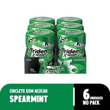Chiclete Trident XSenses Spearmint sem açúcar Menta Garrafa