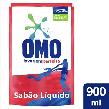 Sabão Líquido Omo Lavagem Perfeita Refil 900ml Embalagem com 12 Unidades