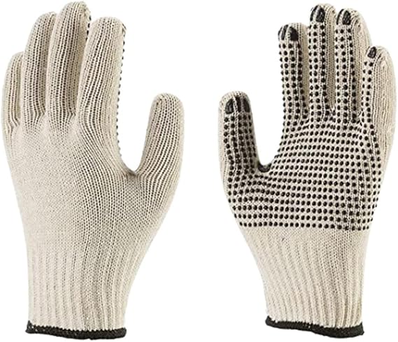 Luva tricotada pigmentada emborrachada 