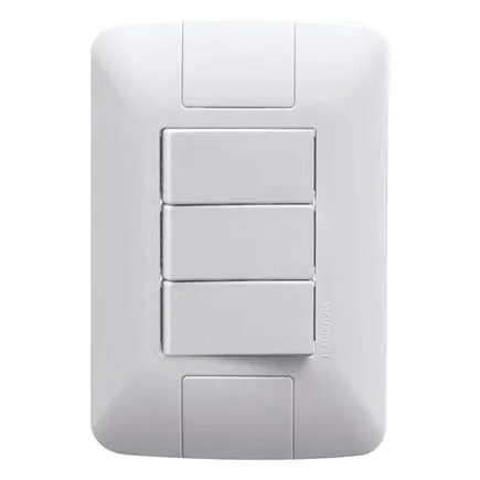 Conjunto 4x2 com 3 interruptores simples tramontina aria 6 a 250 v branco