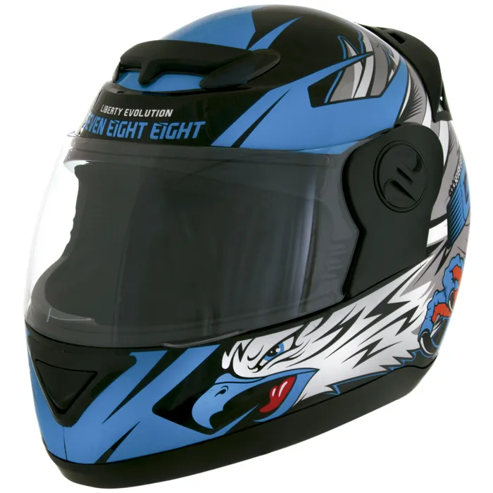 Capacete Moto Evolution Pro Tork Fechado Preto/Azul G6 Eagle 58